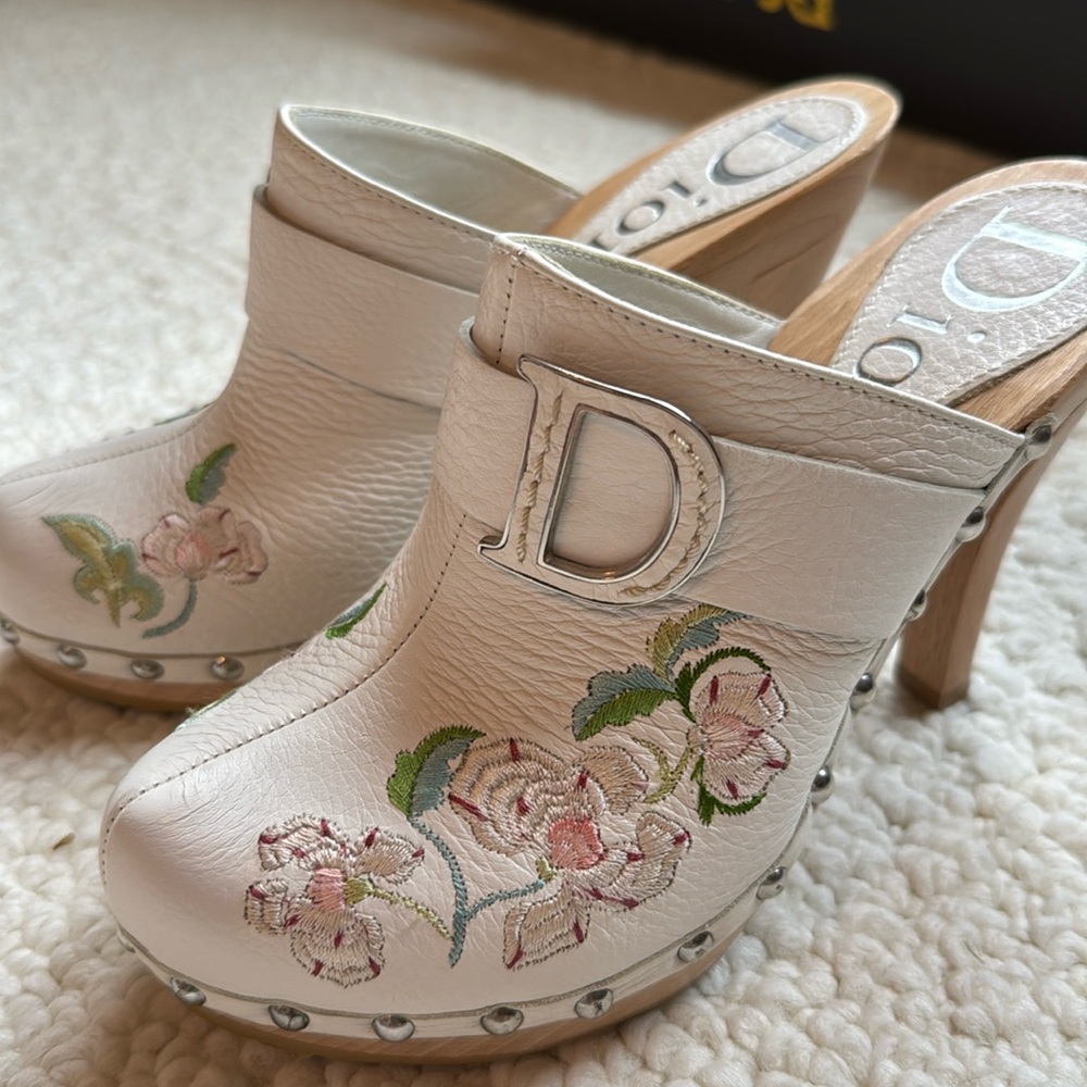 Dior by John Galliano rare embroidered clogs